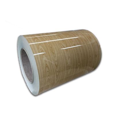 comprar 0.5x1000mm Color de poliéster revestido de madera de grano de bobina pintada online manufacture