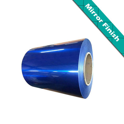 Color azul y dorado Espejo acabado bobina de aluminio recubierto Espejo material de aluminio